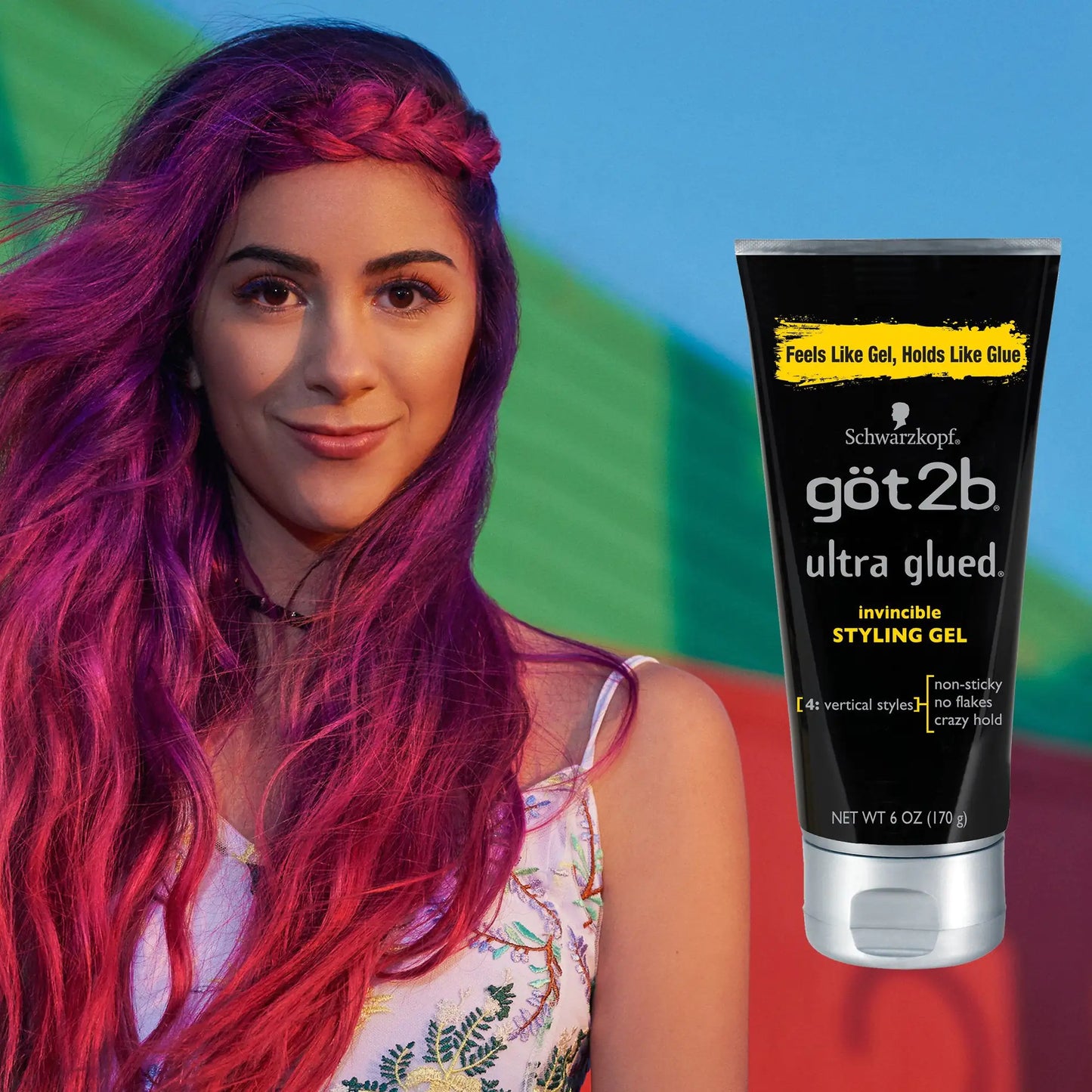 Got2B Ultra Glued Invincible Styling Gel 2 - 6 oz tubes + 1 Travel 1.25 oz tube Styling Gel + Travel 1 Fl Oz (Pack of 1)